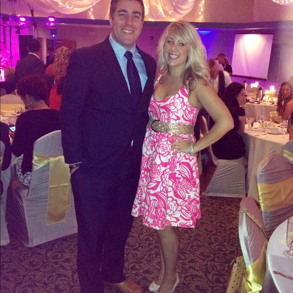 Anthropologie (Vanessa Virginia) pink and white keyhole dress - Picture 4 of 4